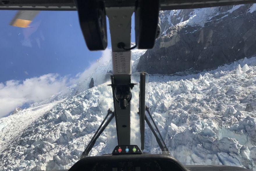 Glaciers from inside Winter Helicopter Tour